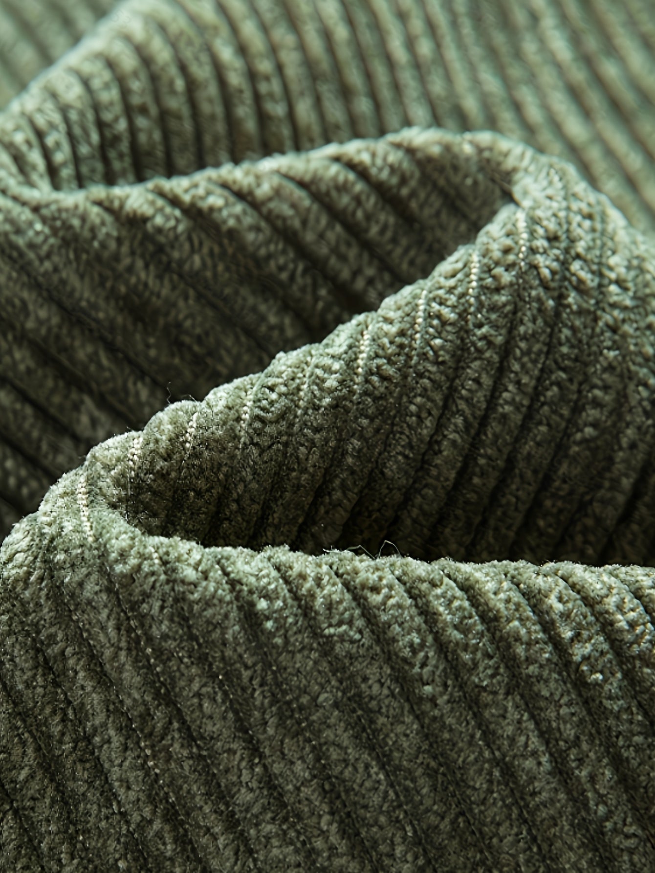 Men's Corduroy Jacket Olive Green - Retro Loose-Fit Full-Zip Winter Coat with Stand Collar & Zippered Pockets, Machine Washable Corduroy Outer (No) for Casual & Formal Wear - Autumn/Winter Outerwear, Womens Coats And Jackets,