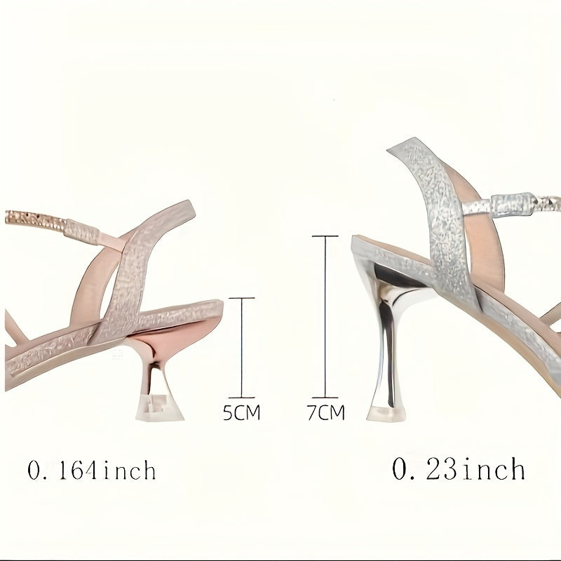 Increase height and look thin, not tired feet, fashionable rhinestone high-heeled shoes