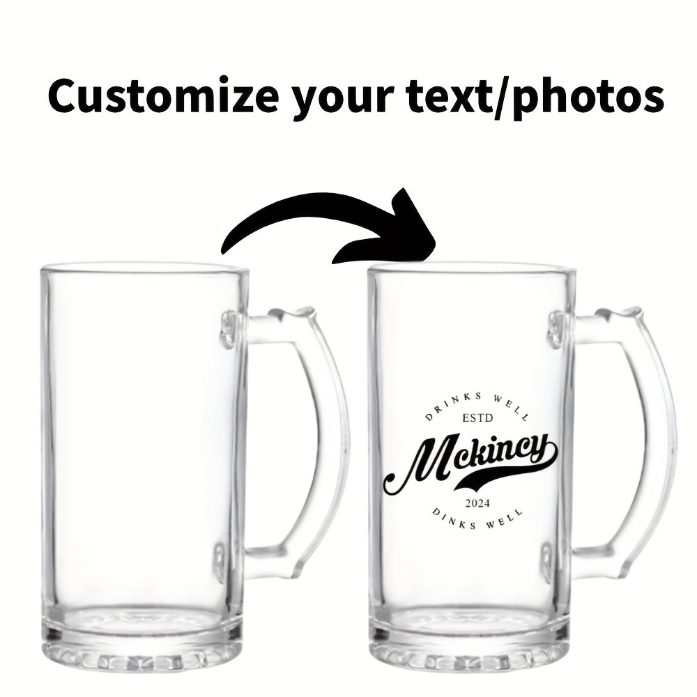 Personalized Custom Name Glass Beer Mug – Reusable Drinkware