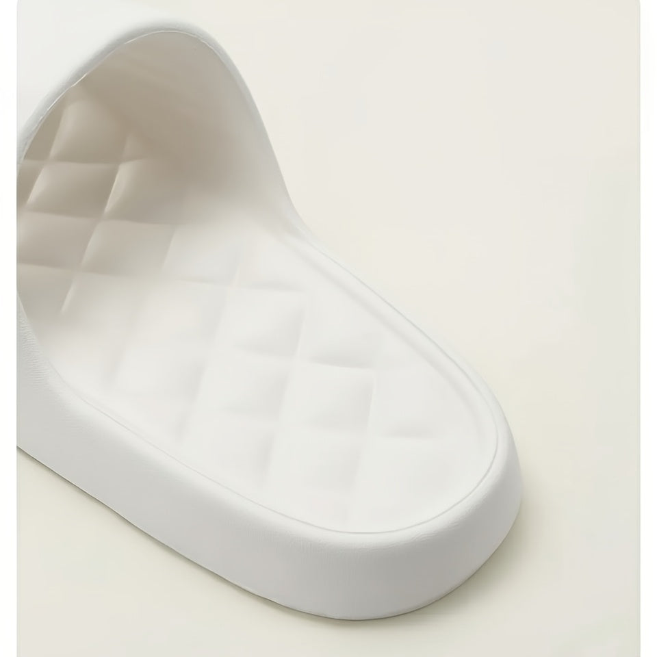 Four Seasons EVA Slip-On Slippers, Simple Positioning Print, Versatile Slip-On, Casual Soft Sole, Non-Slip Bathroom Slides, Unisex Household Slippers for All Seasons - ayq