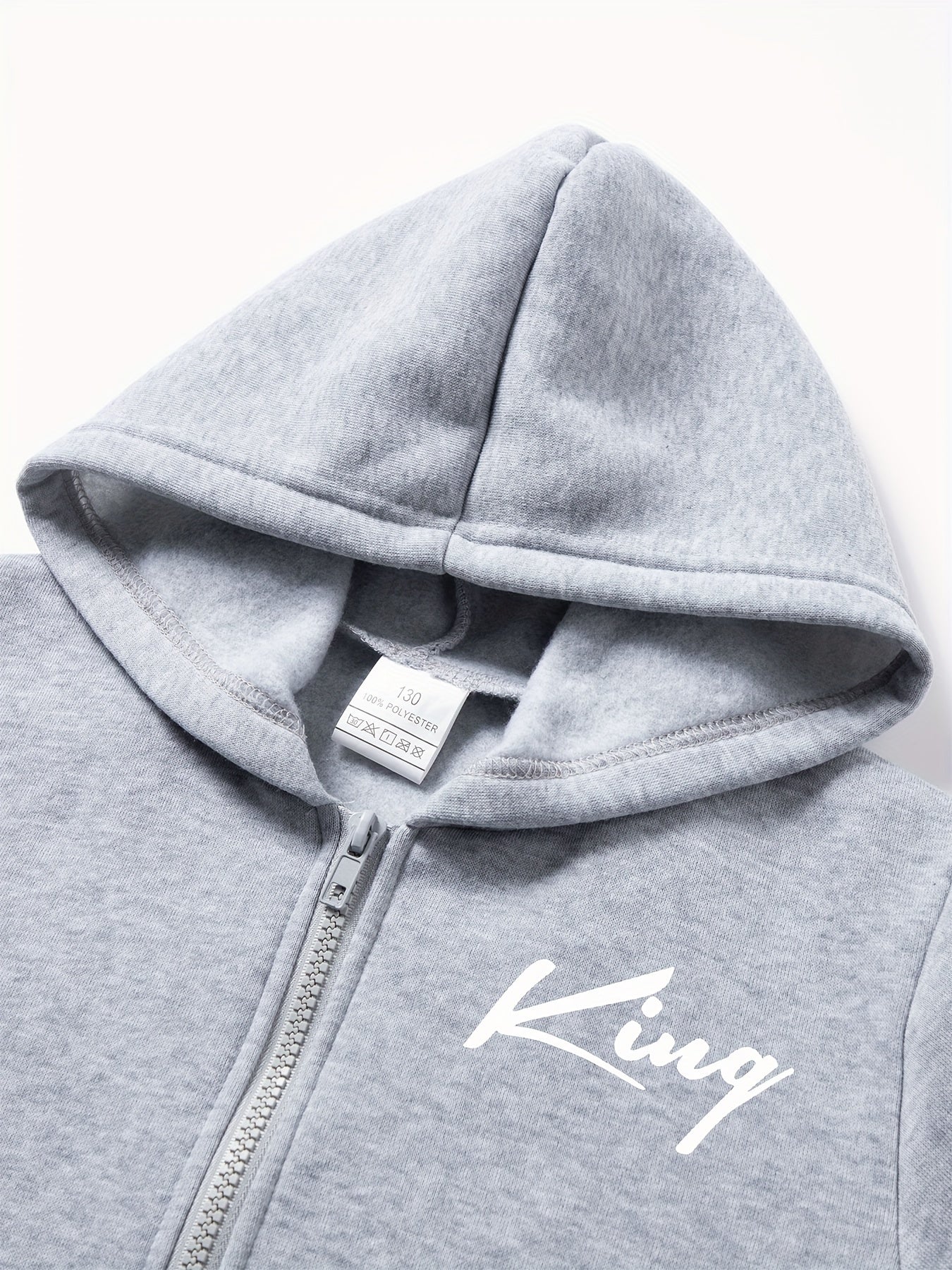 2pcs children's autumn and winter velvet zipper hooded shirt + pants, letter print boys' fashionable casual sports suit, suitable for jogging and daily wear