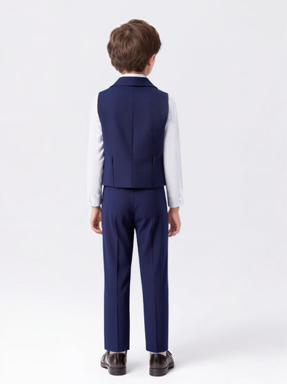 Boys' Casual Suit Vest, Pants & Tie Set for Formal Occasions
