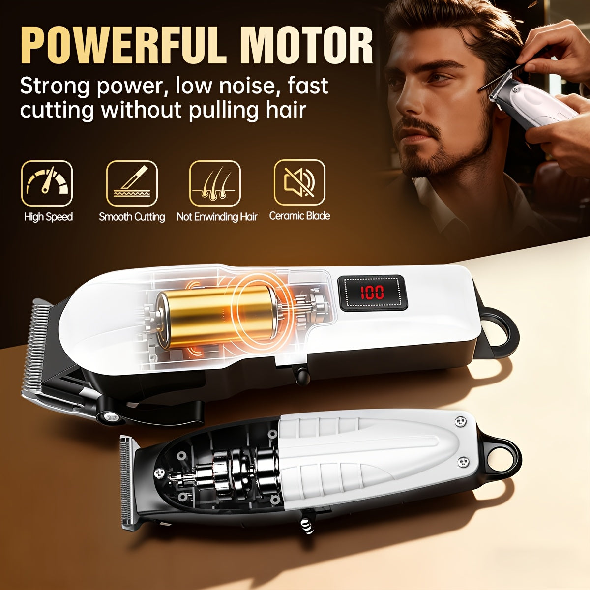 2pcs/3pcs Men's Electric Hair Clipper Set & Beard Trimmer Set. Home-use electric hair clipper + sculpting trimmer + reciprocating shaver. Haircutting, shaving, sculpting, and sideburn trimming. Christmas gift. for home, car, - ayq