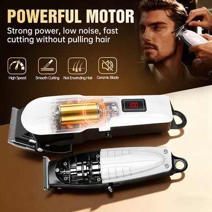 2pcs/3pcs Men's Electric Hair Clipper Set & Beard Trimmer Set. Home-use electric hair clipper + sculpting trimmer + reciprocating shaver. Haircutting, shaving, sculpting, and sideburn trimming. Christmas gift. for home, car, - ayq
