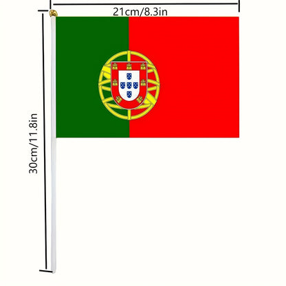 Portugal Hand Wave Flags Set – 5 or 10 Polyester Flags for Events