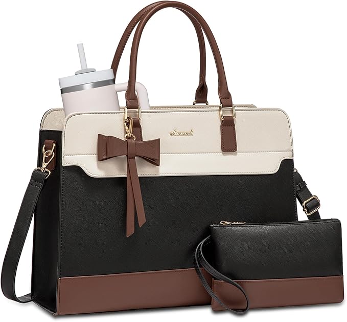 Women’s Leather Laptop Tote Bag Waterproof Business Briefcase