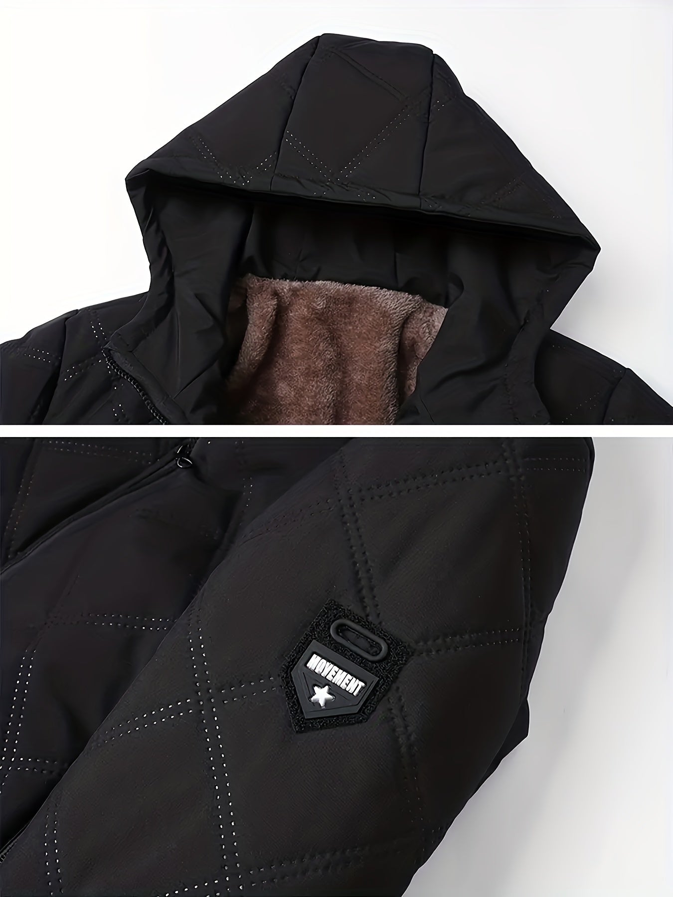 Men'S Heavy-Duty Winter Jacket with Full-Zip Hooded Coat - Thermal Insulated Cold Weather Outerwear, Full-Zip Closure & Zippered Pockets, Machine Washable