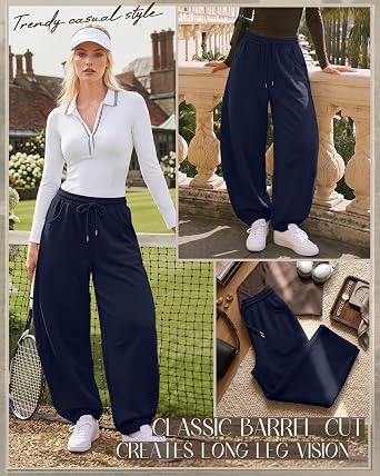 Women's Barrel Baggy Wide Leg Sweatpants for Streetwear
