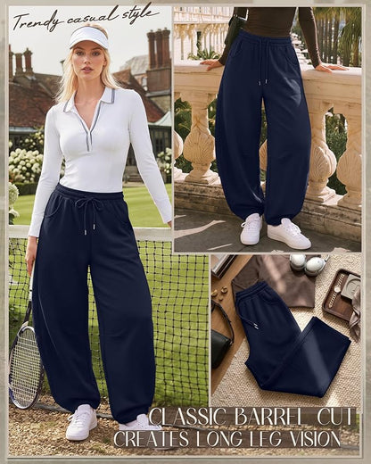 Women's Barrel Baggy Wide Leg Sweatpants for Streetwear