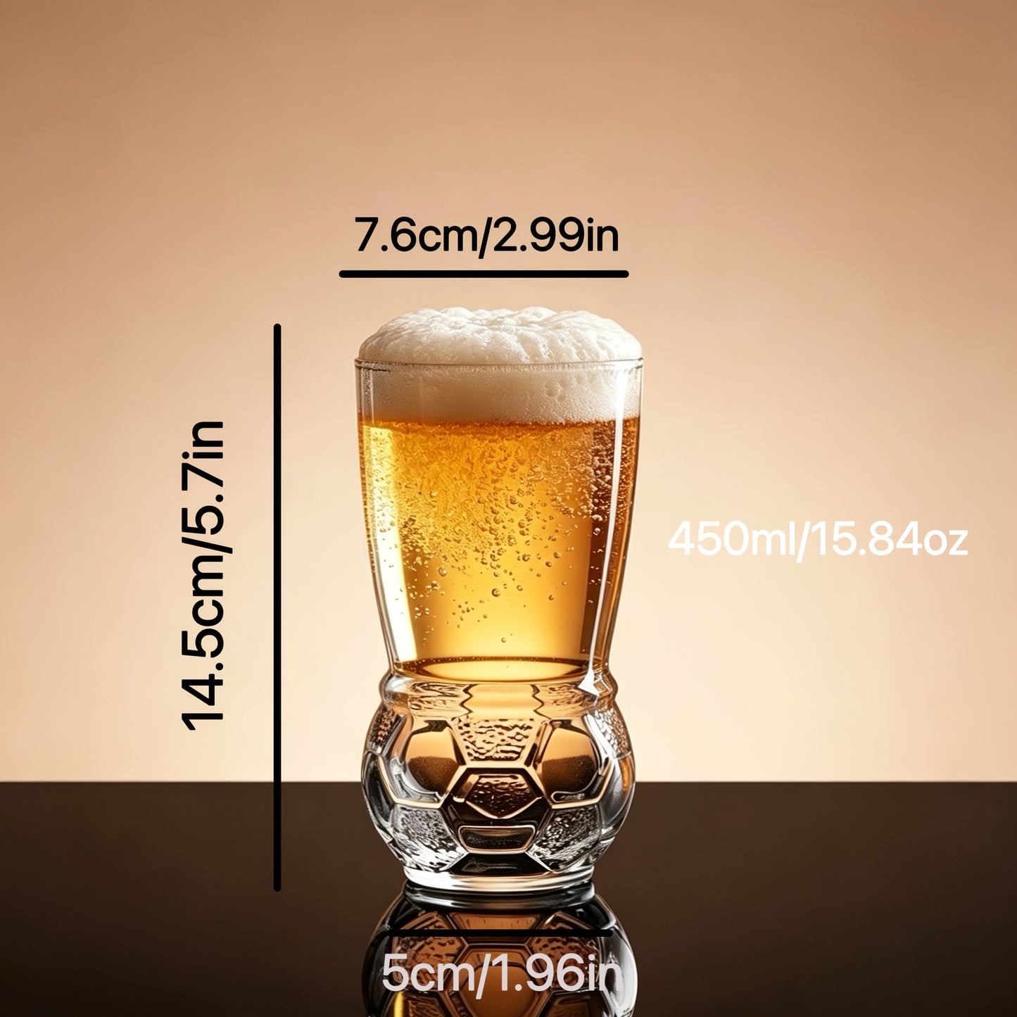 Creative Soccer Beer Glass Cup with Plaid Design, Multipurpose