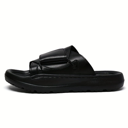 Men's Vintage All-Season Slip-On Slippers with EVA Sole