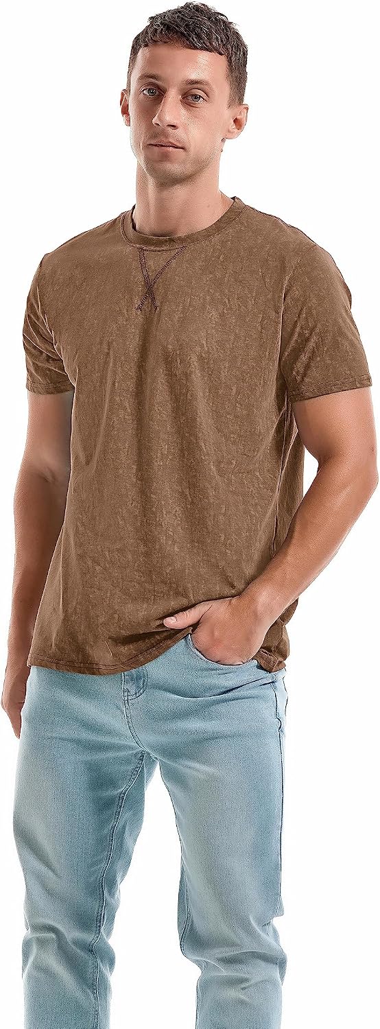 Men's Cotton Crew Neck T-Shirts - Lightweight Summer Tees S-4XL