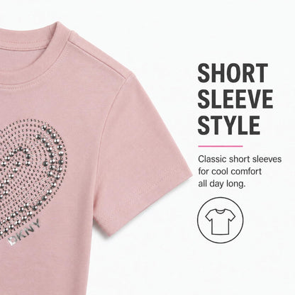 Girls Cotton Blend Short Sleeve Graphic Tee T-Shirt