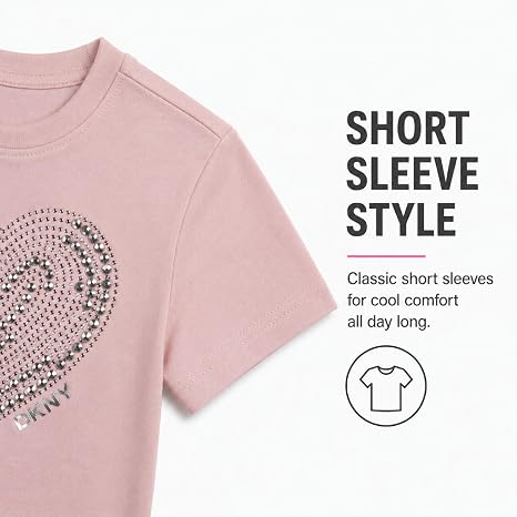 Girls Cotton Blend Short Sleeve Graphic Tee T-Shirt