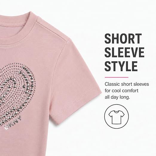 Girls Cotton Blend Short Sleeve Graphic Tee T-Shirt