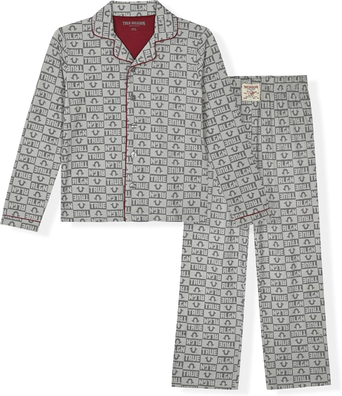 True Religion Boys 2-Piece Pajama Set with Button Front Top