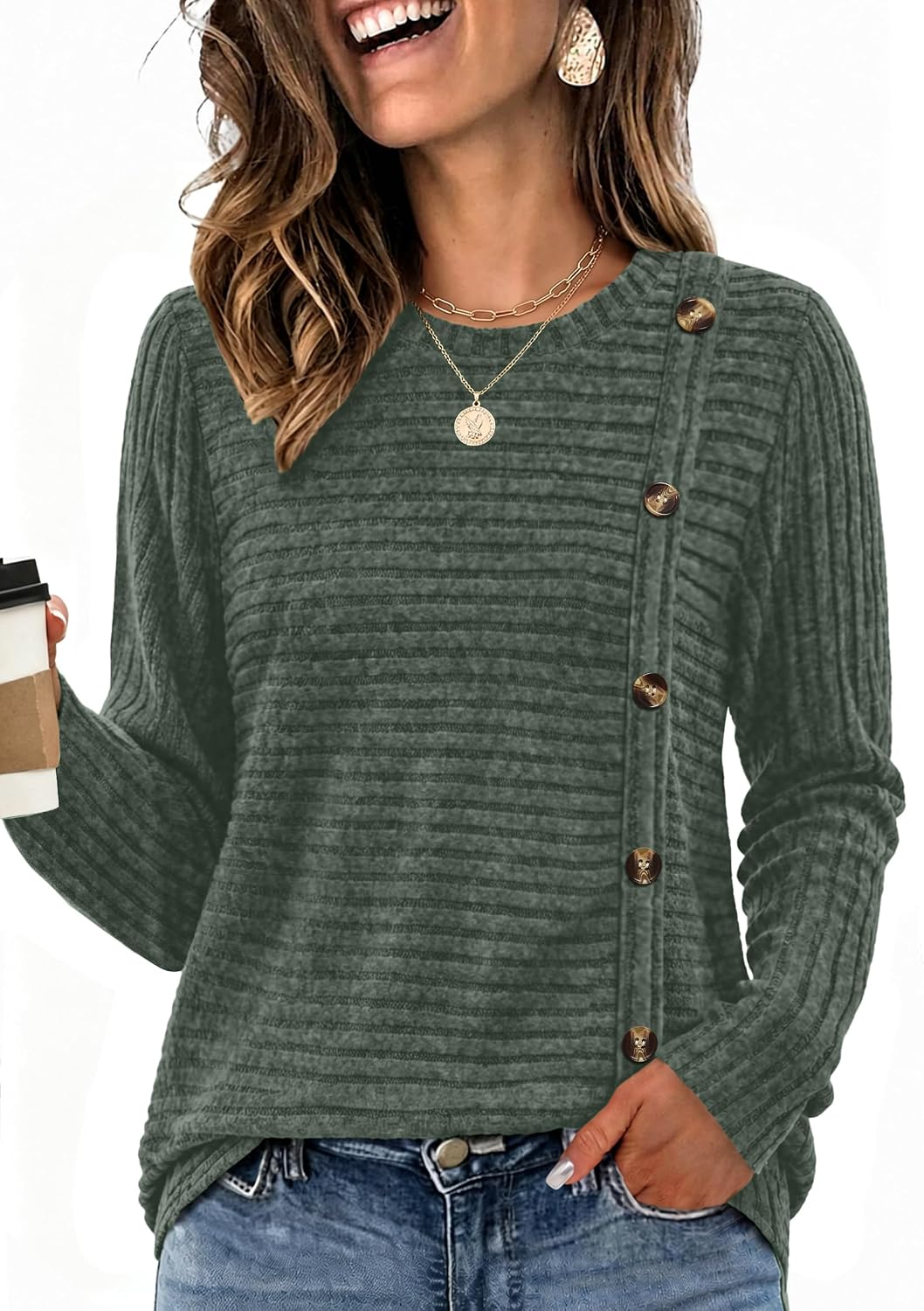 WIHOLL Women's Long Sleeve Tunic Sweater for Fall
