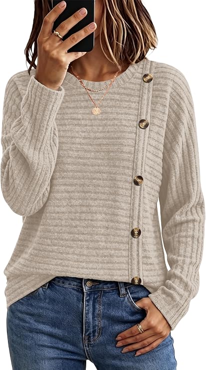 WIHOLL Women's Long Sleeve Tunic Sweater for Fall