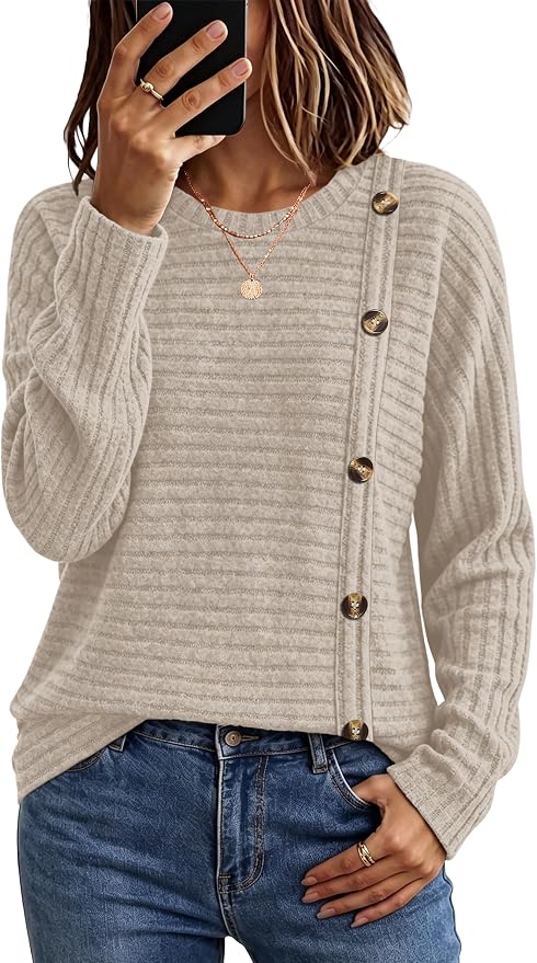 WIHOLL Women's Long Sleeve Tunic Sweater for Fall