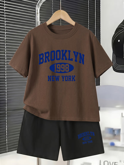 Boys' Cotton T-Shirt & Shorts Set Casual Spring Summer Outfit