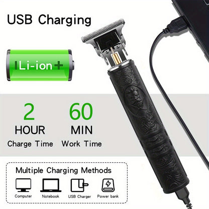Men's Electric Hair Clipper USB Rechargeable Hair Clipper Beard Trimmer Professional Cordless Hair Cutting Machine Holiday Gift Father's Day Gift