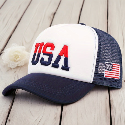 Men's Breathable USA Flag Baseball Cap Casual Mesh Hat - ayq