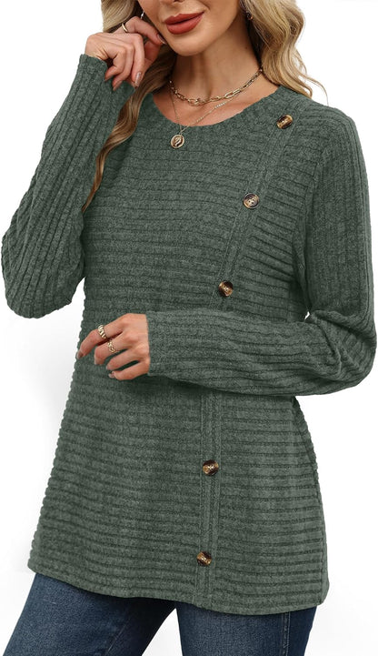 WIHOLL Women's Long Sleeve Tunic Sweater for Fall