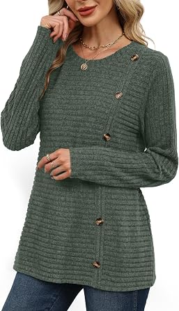 WIHOLL Women's Long Sleeve Tunic Sweater for Fall