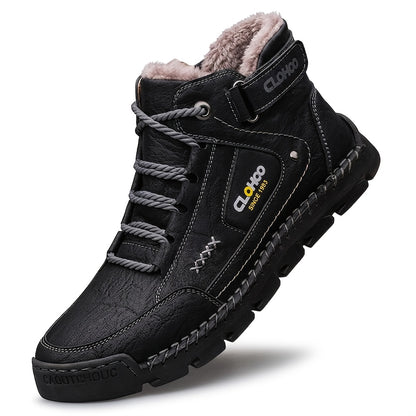 Men's Warm Winter Ankle Boots - Durable Handmade Lace-Up Chukas