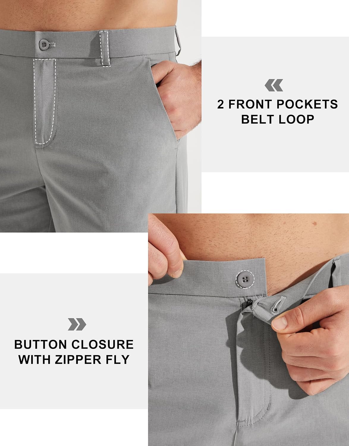 Men's Stretch Golf Pants Lightweight Casual Work Trousers