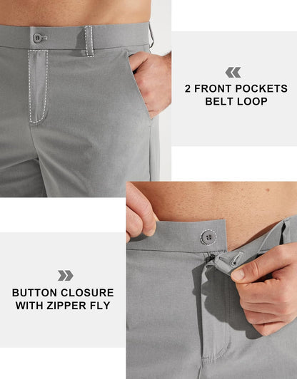 Men's Stretch Golf Pants Lightweight Casual Work Trousers