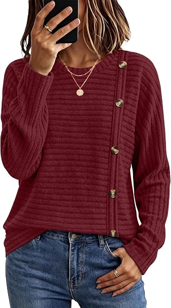 WIHOLL Women's Long Sleeve Tunic Sweater for Fall