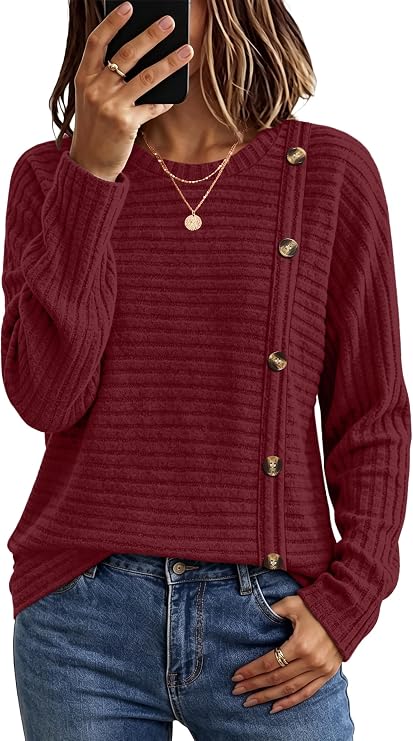 WIHOLL Women's Long Sleeve Tunic Sweater for Fall