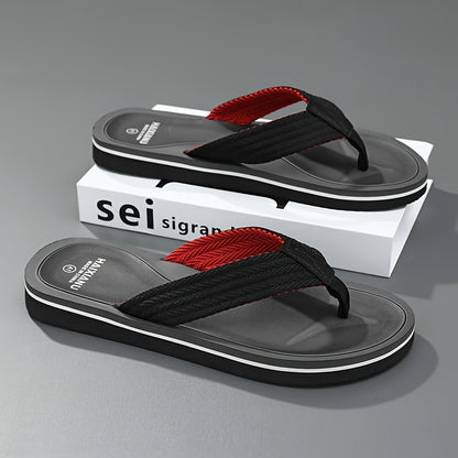 Men's Anti-Slip Flip Flops with Soft Fabric Straps