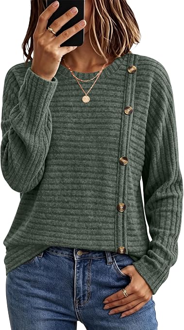 WIHOLL Women's Long Sleeve Tunic Sweater for Fall