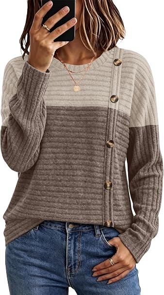 WIHOLL Women's Long Sleeve Tunic Sweater for Fall