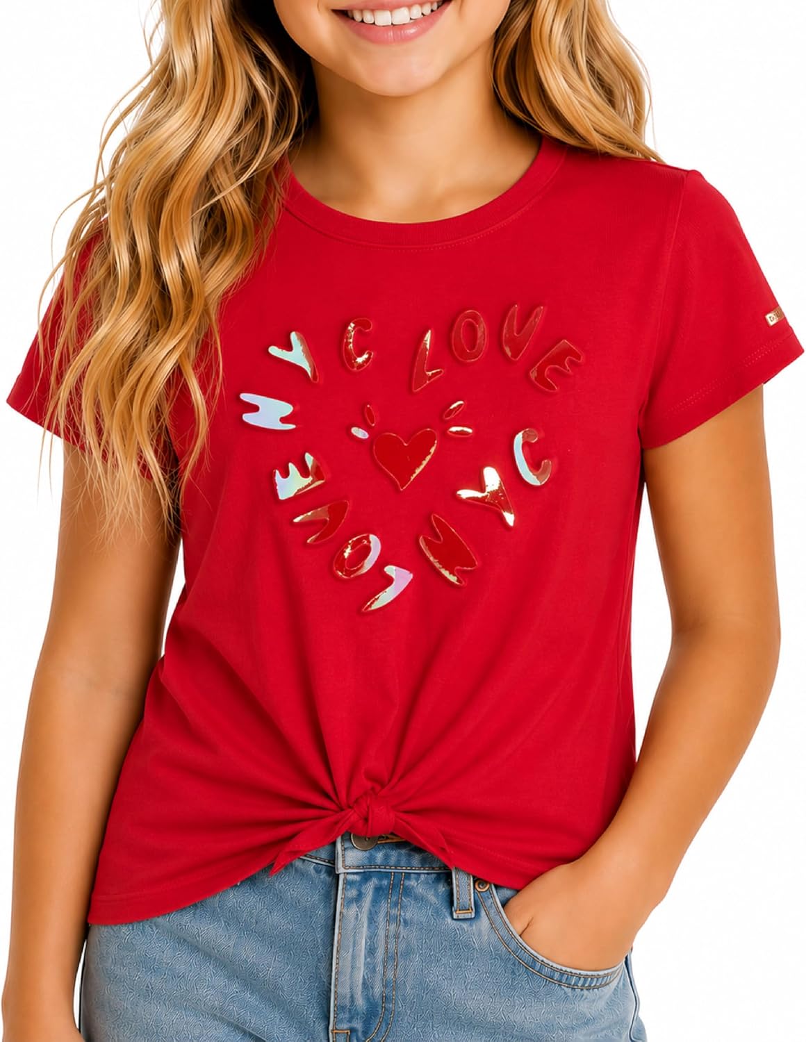 Girls Cotton Blend Short Sleeve Graphic Tee T-Shirt