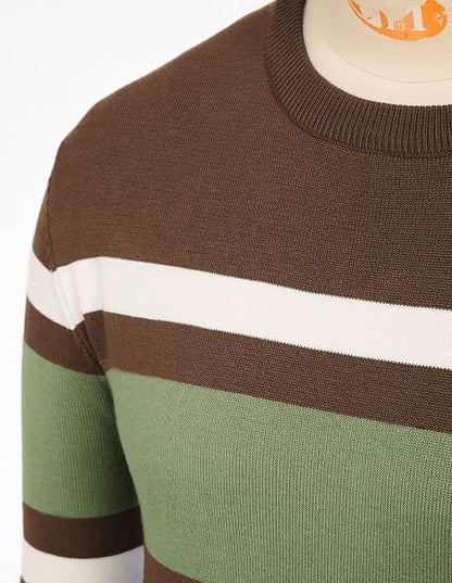 Men's Striped Crewneck Pullover Sweater by PJ PAUL JONES
