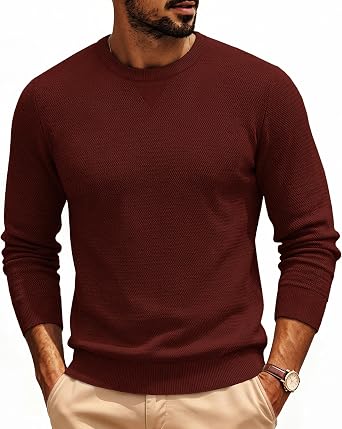 Men's Casual Crewneck Pullover Knit Sweater