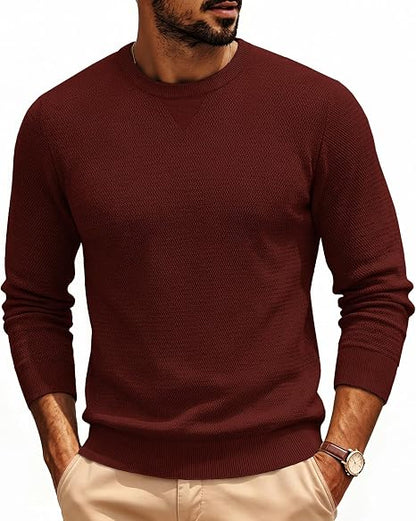 Men's Casual Crewneck Pullover Knit Sweater