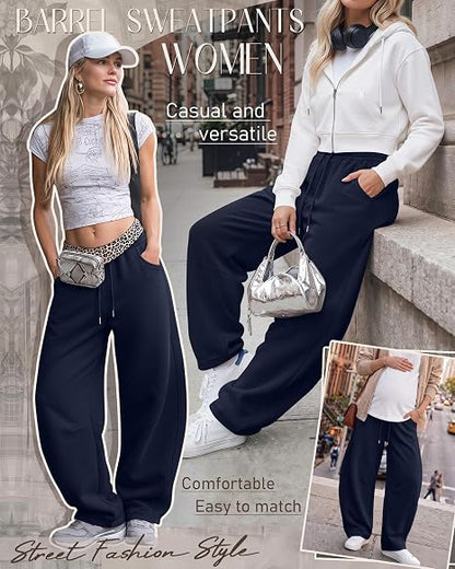 Women's Barrel Baggy Wide Leg Sweatpants for Streetwear