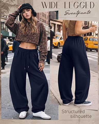 Women's Barrel Baggy Wide Leg Sweatpants for Streetwear