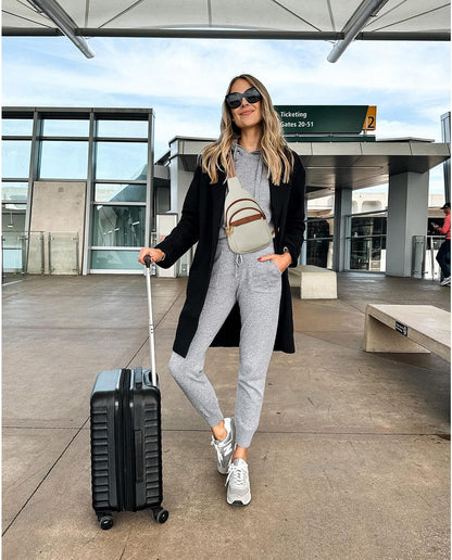 Women's Leather Sling Crossbody Bag - Travel Fanny Pack
