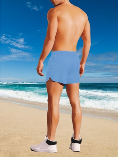 Men's Quick-Dry Geometric Beach Swim Trunks for Summer