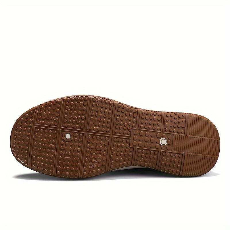 Men's Breathable Lace-Up Sneakers - Casual  Stylish, Versatile for All Seasons, Non-Slip Rubber Sole
