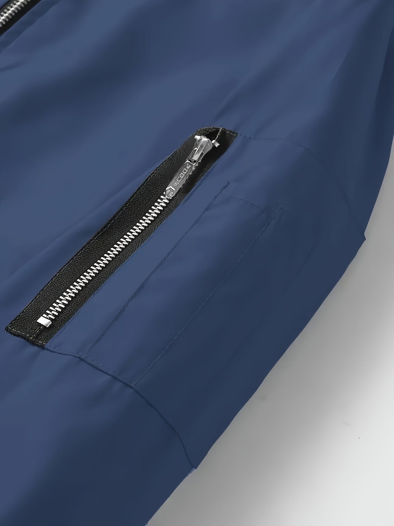 Men's Baseball Jacket - All-Season Zip-Up Coat with Zippered Pockets, Machine Washable Outerwear for Casual & Formal Events - Navy Jacket, Sleek Appearance