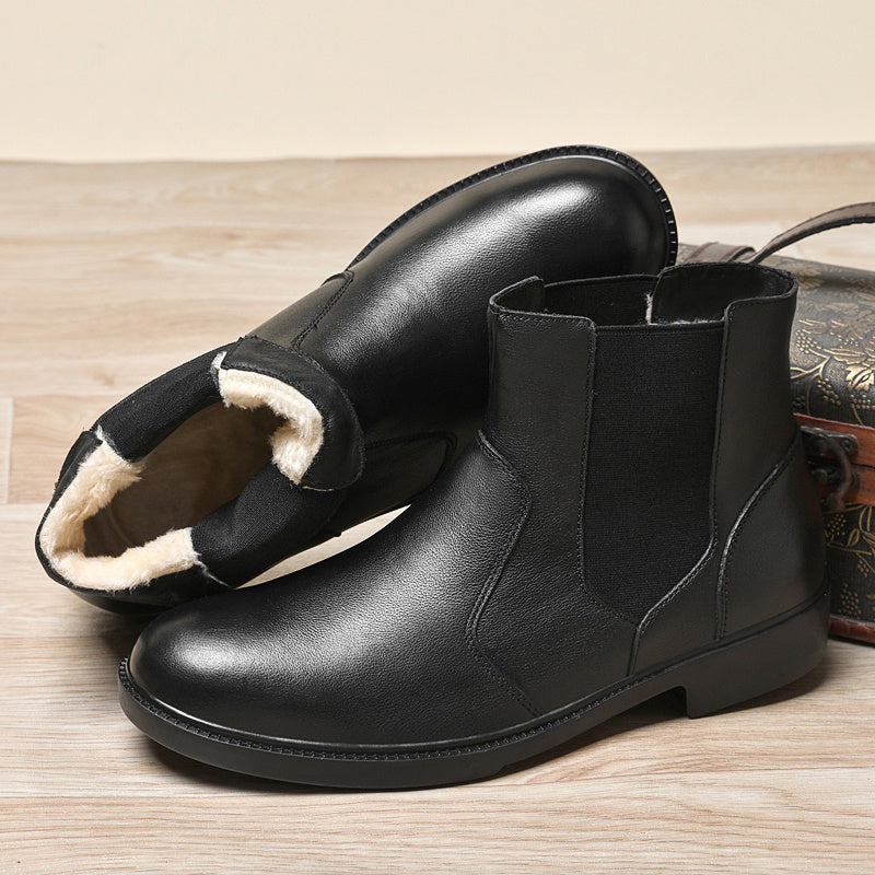 Men's Short Lace-Up Riding Boots with Durable PU Upper