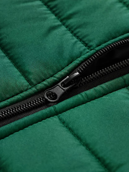 Men's Warm Winter Jacket with Stand Collar - Thick Polyester Coat