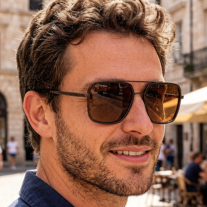 Unisex Double Bridge Polarized Sunglasses with TAC Lenses