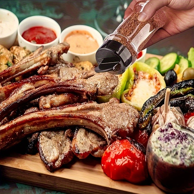 6/12pcs, Storage Containers, 3.5OZ Leakproof Seasoning Containers With Black Screw Lids, Portable Empty Clear Spice Sealing Jars For Spice, Powder, Chili And Salt, Kitchen Organizer And Storage, Kitchen Accessories